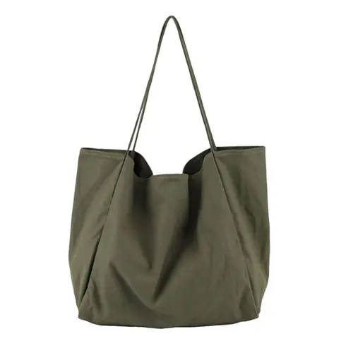 Minimalist Canvas Tote Bag with Large Capacity and Soft Structure